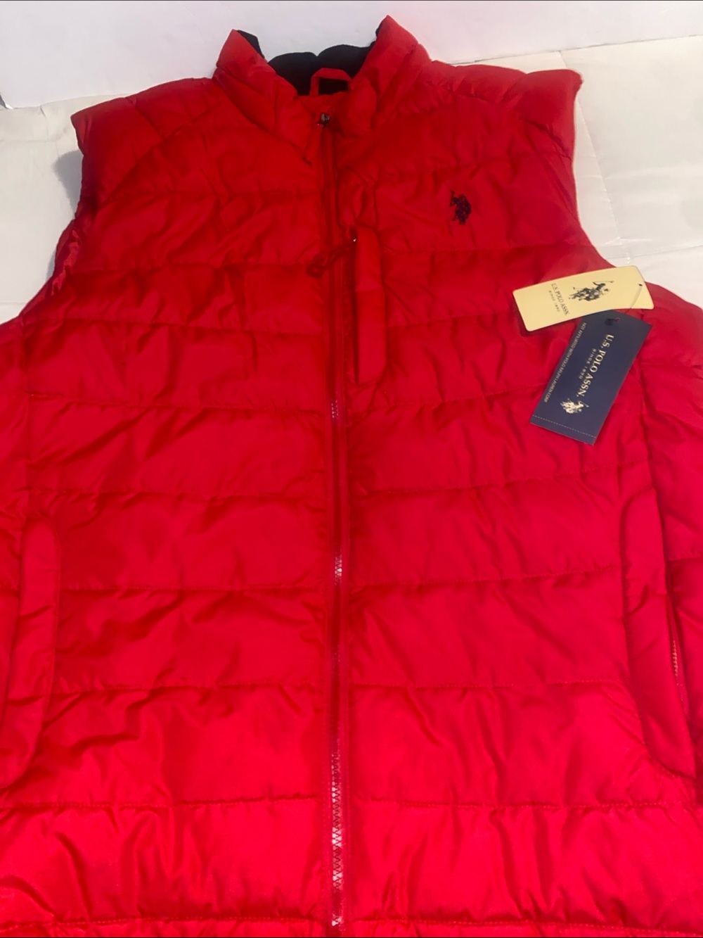 U.S. Polo Assn. Boys Red Quilted Puffer Vest